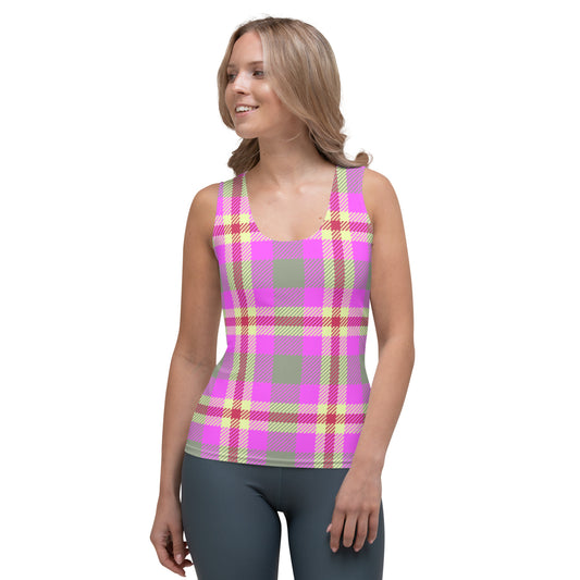 Pink Tartan Tank Top