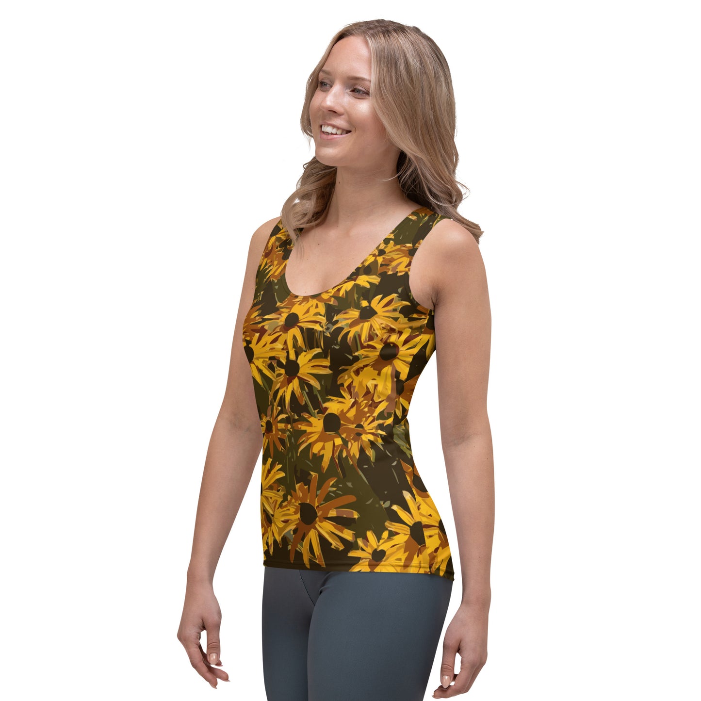 Sunflower Floral Yoga Tank Top