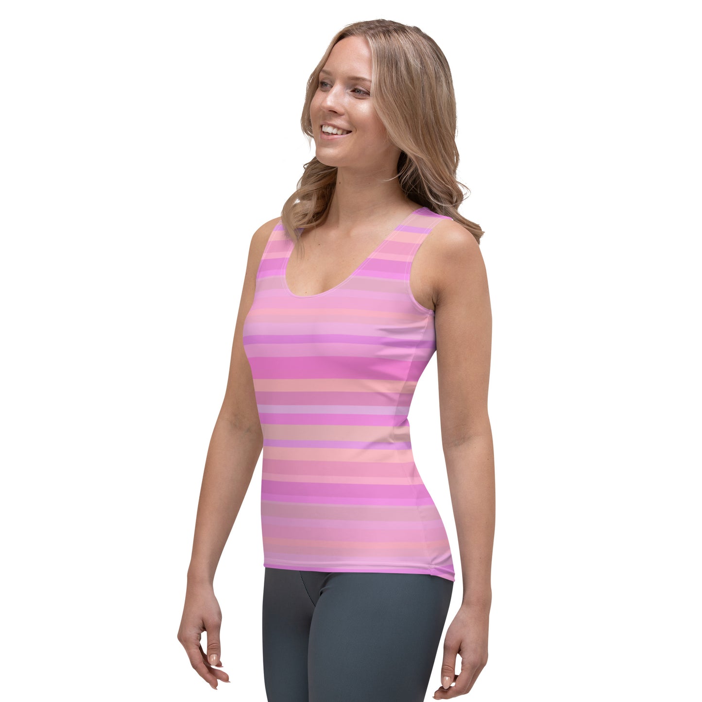 Pastel Pinstripes Yoga Tank Top