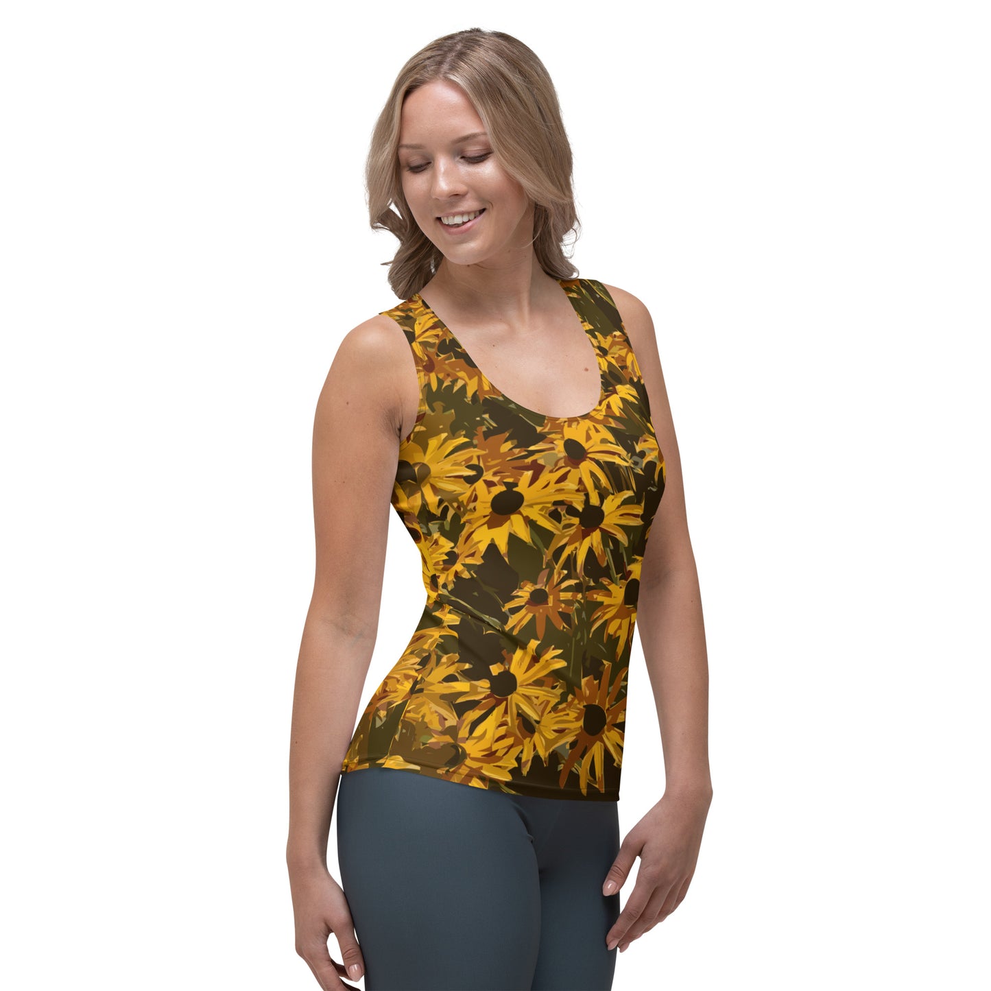 Sunflower Floral Yoga Tank Top