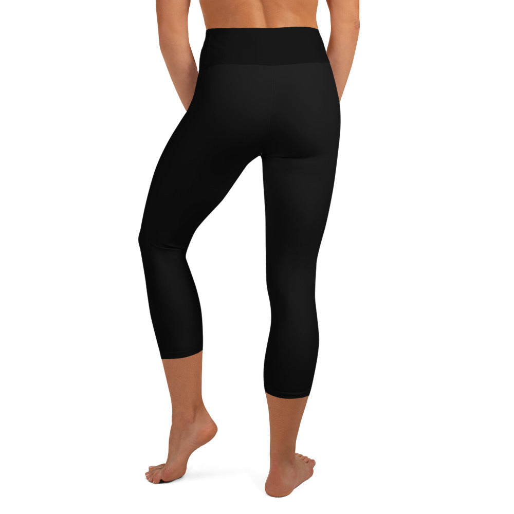 Solid Halloween Black Yoga Capris