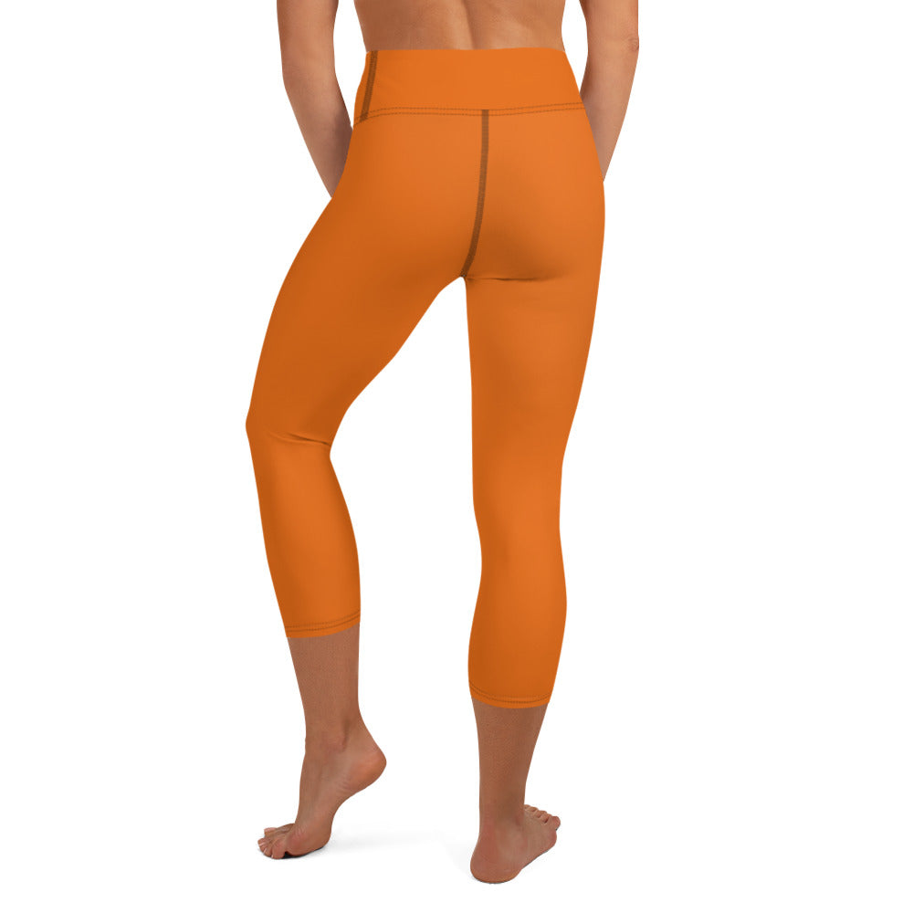 Solid Halloween Orange Yoga Capris