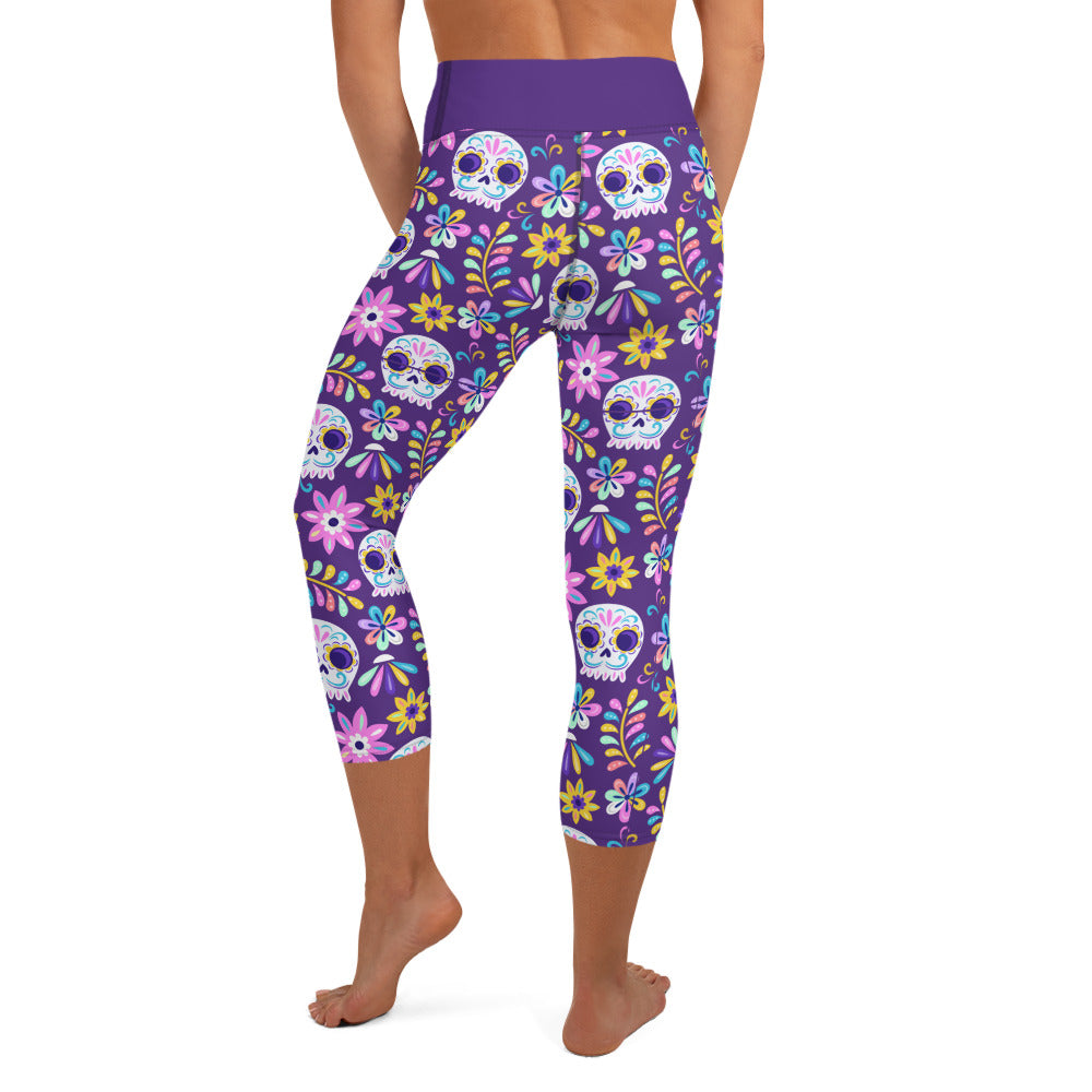 Dia de los Muertos Yoga Capris