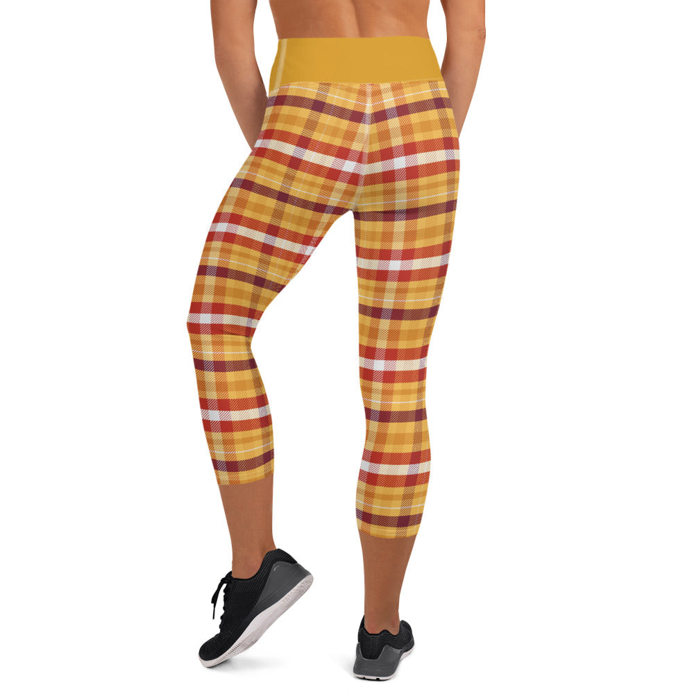 Butterscotch Pudding Plaid Yoga Capris