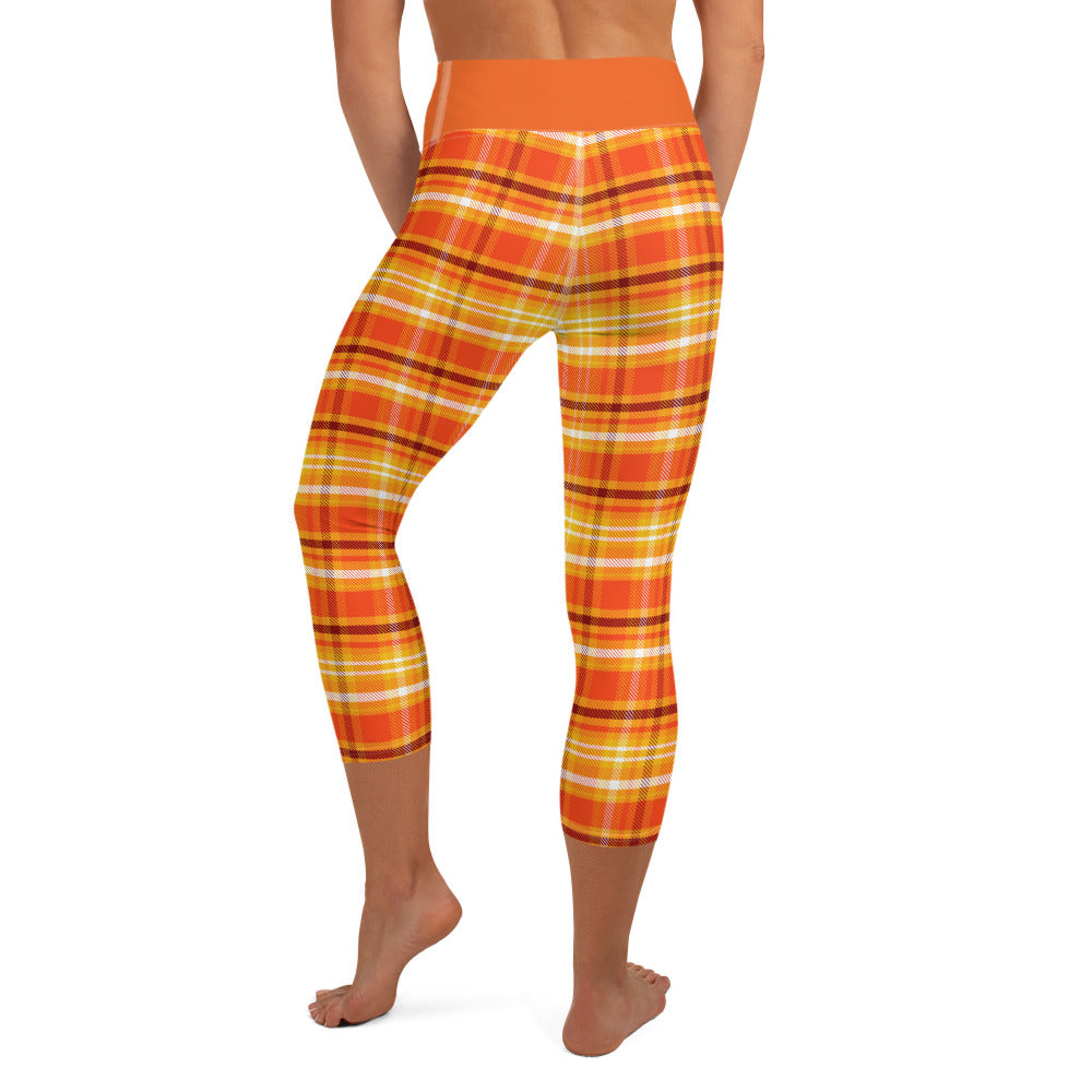 Pumpkin Plaid Yoga Capris