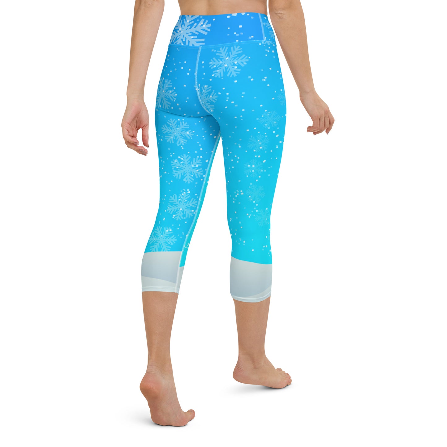 Early Evening Snow Flurry Yoga Capri Leggings