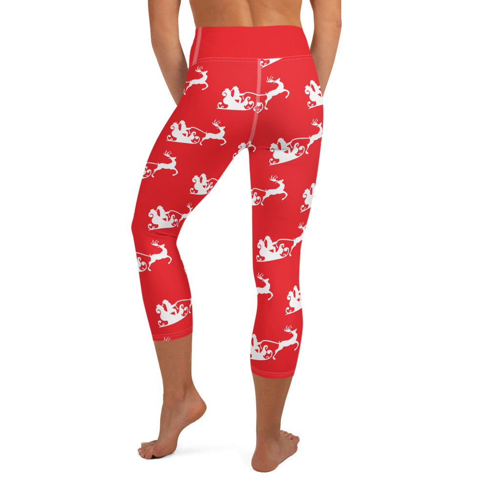 Santa's Sleigh Yoga Capri Leggings