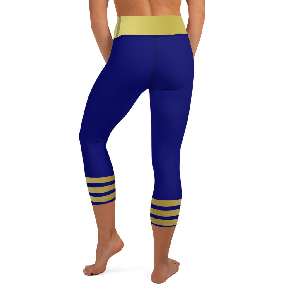 Midnight Holiday Elegance Yoga Capri Leggings