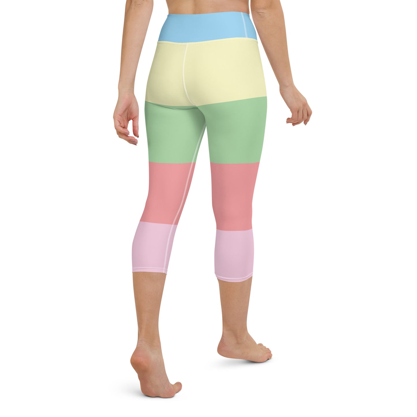 Spring Stripes Yoga Capri Leggings