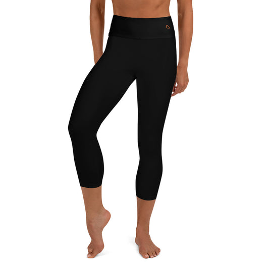 Solid Halloween Black Yoga Capris