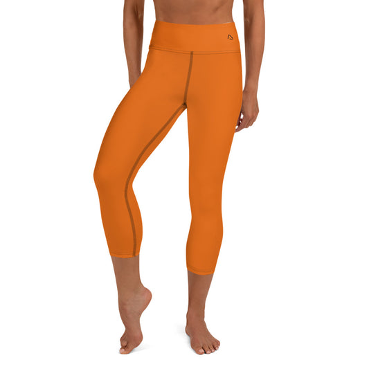 Solid Halloween Orange Yoga Capris