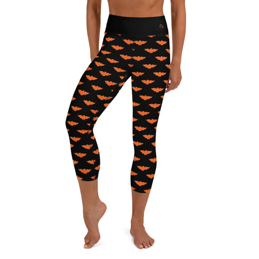 Bat in Black Yoga Capris