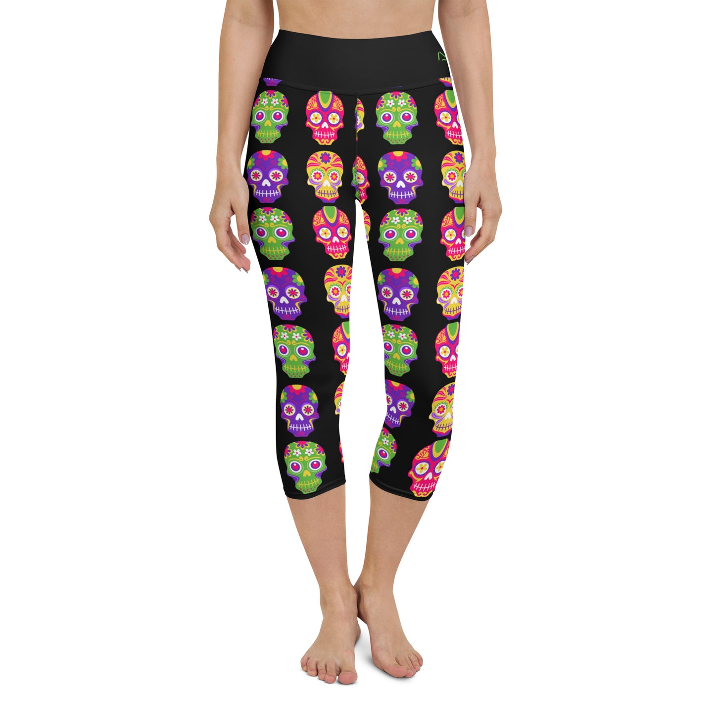 Black in Back Sugar Skulls Yoga Capris