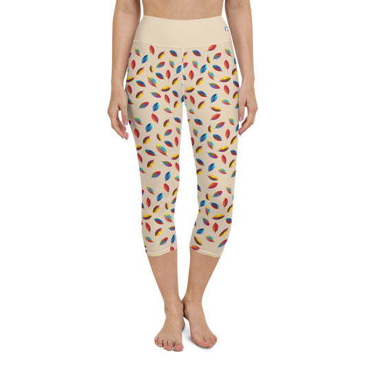 Neon Trees Leaves Yoga Capris