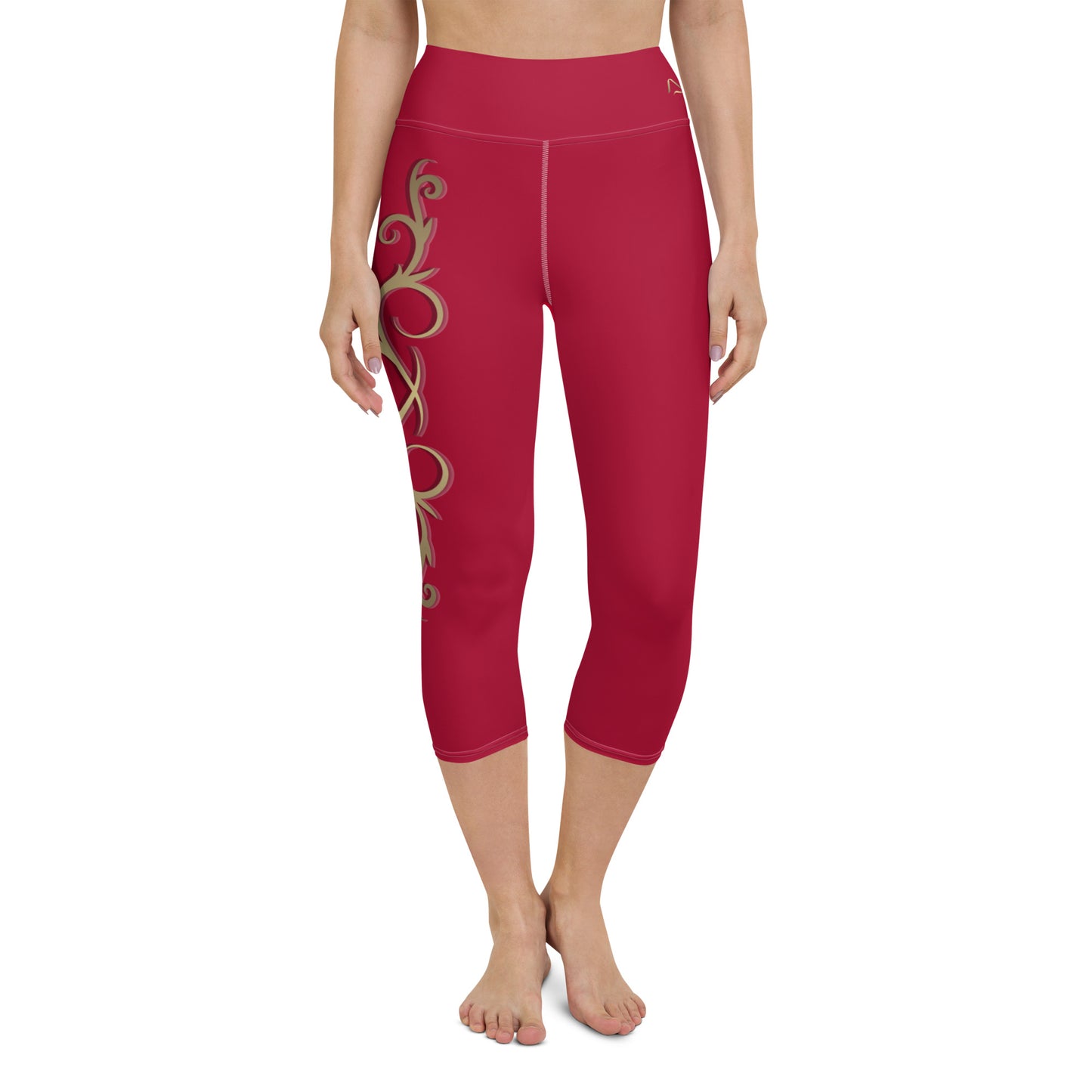 Christmas Relief Fleur Yoga Capri Leggings