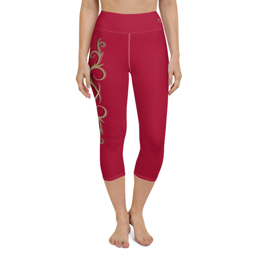 Christmas Relief Fleur Yoga Capri Leggings