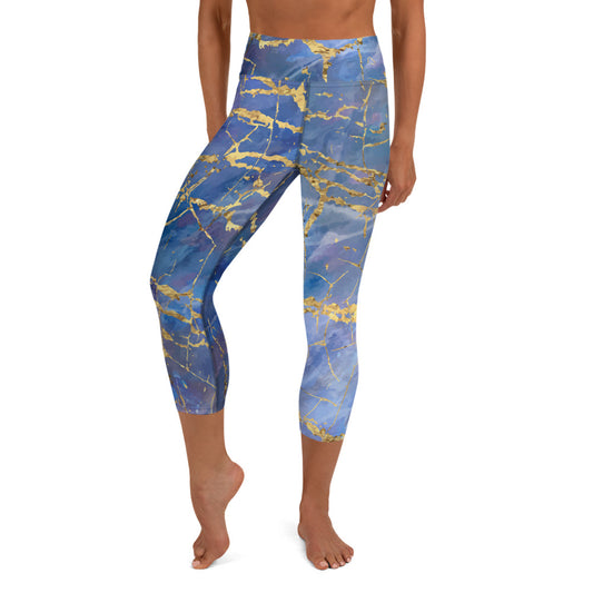 Blue Marble Yoga Capri Leggings