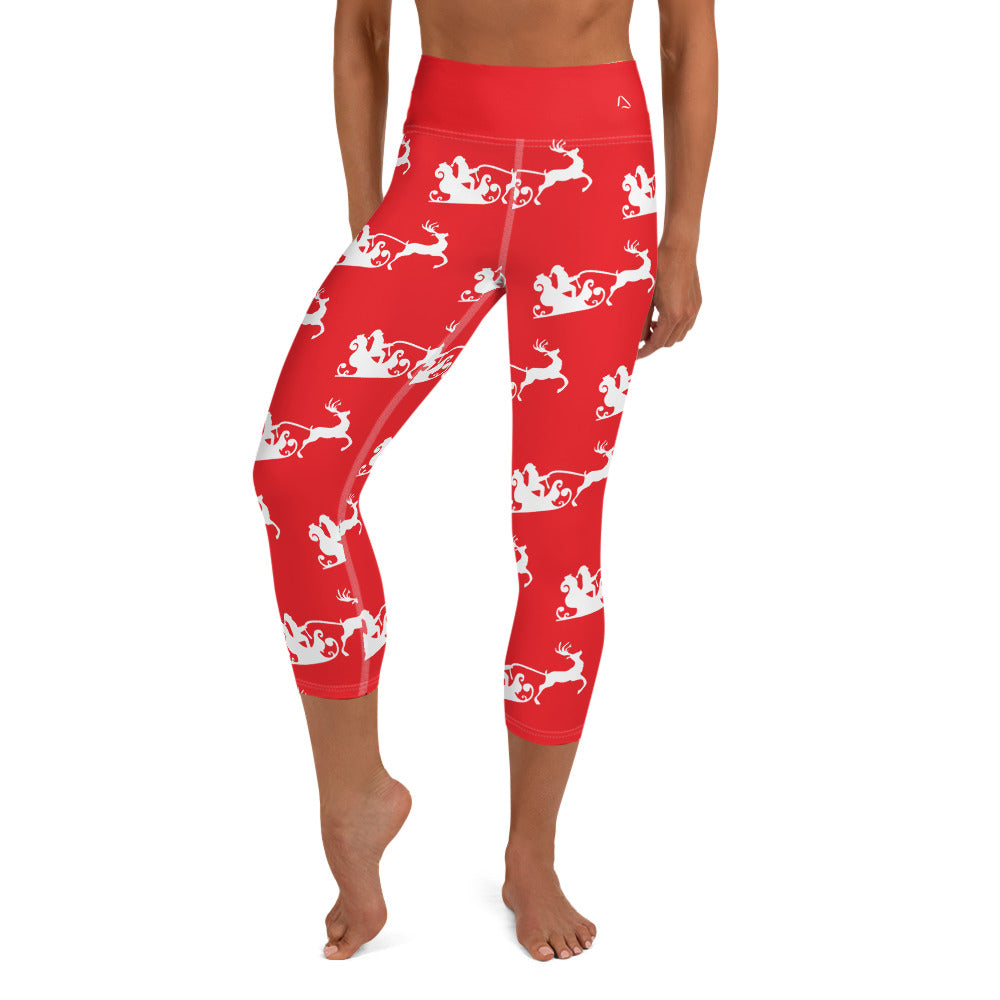 Santa's Sleigh Yoga Capri Leggings