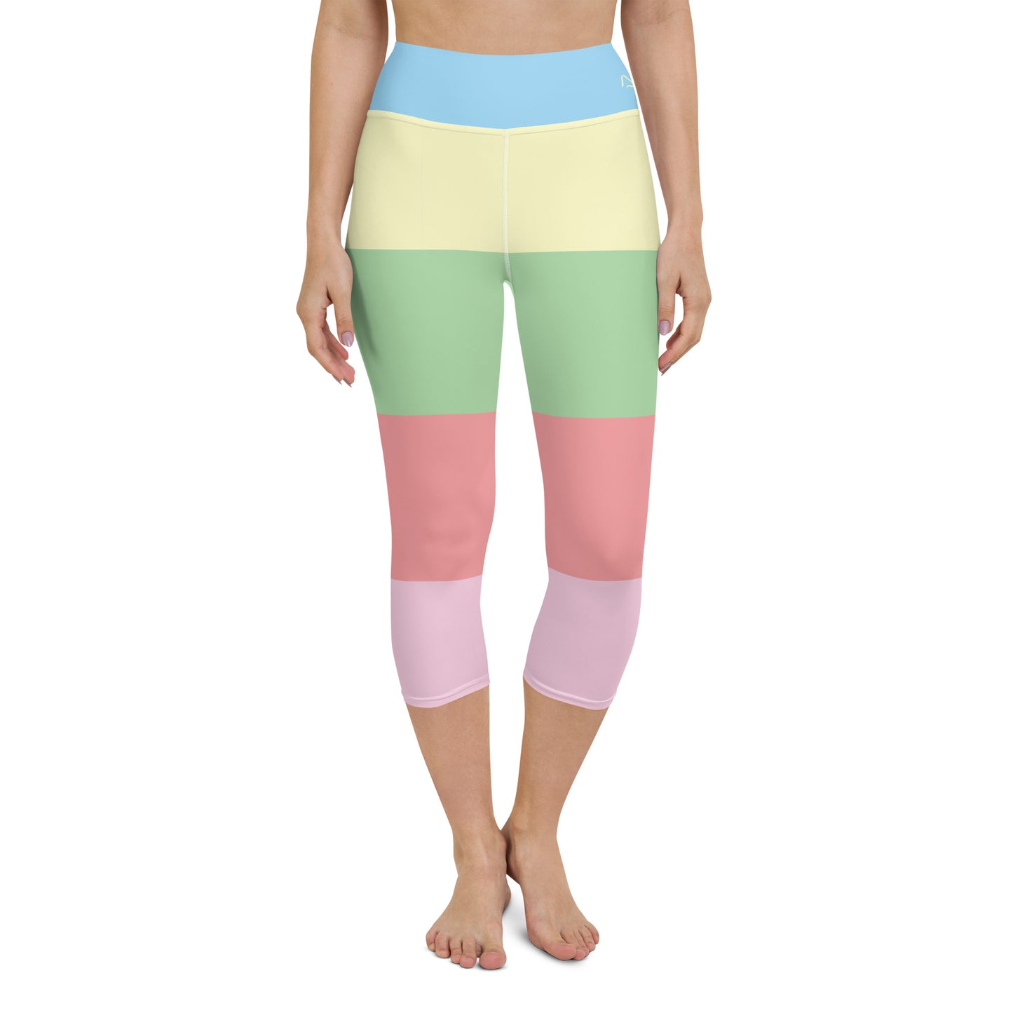 Spring Stripes Yoga Capri Leggings