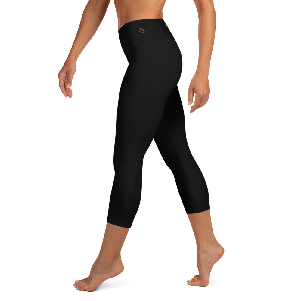 Solid Halloween Black Yoga Capris