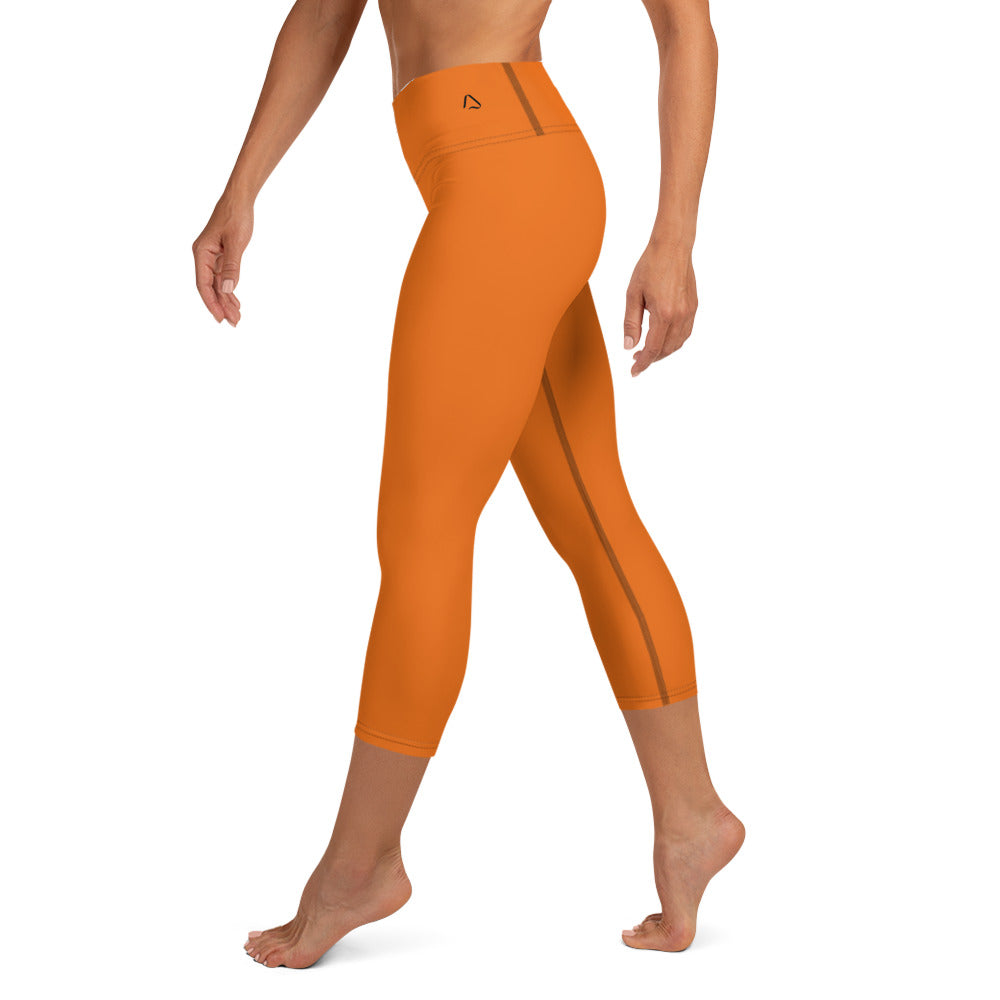 Solid Halloween Orange Yoga Capris