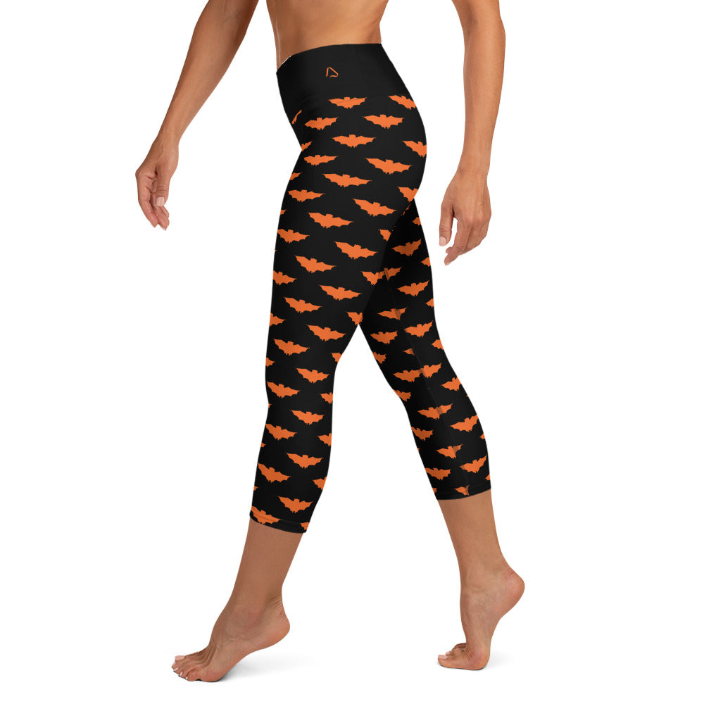 Bat in Black Yoga Capris