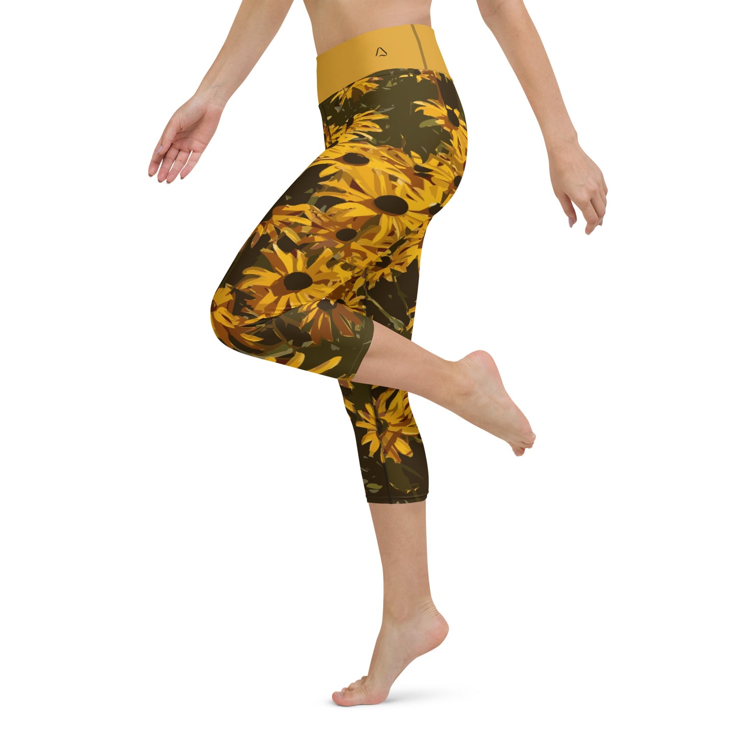 Sunflower Floral Yoga Capris