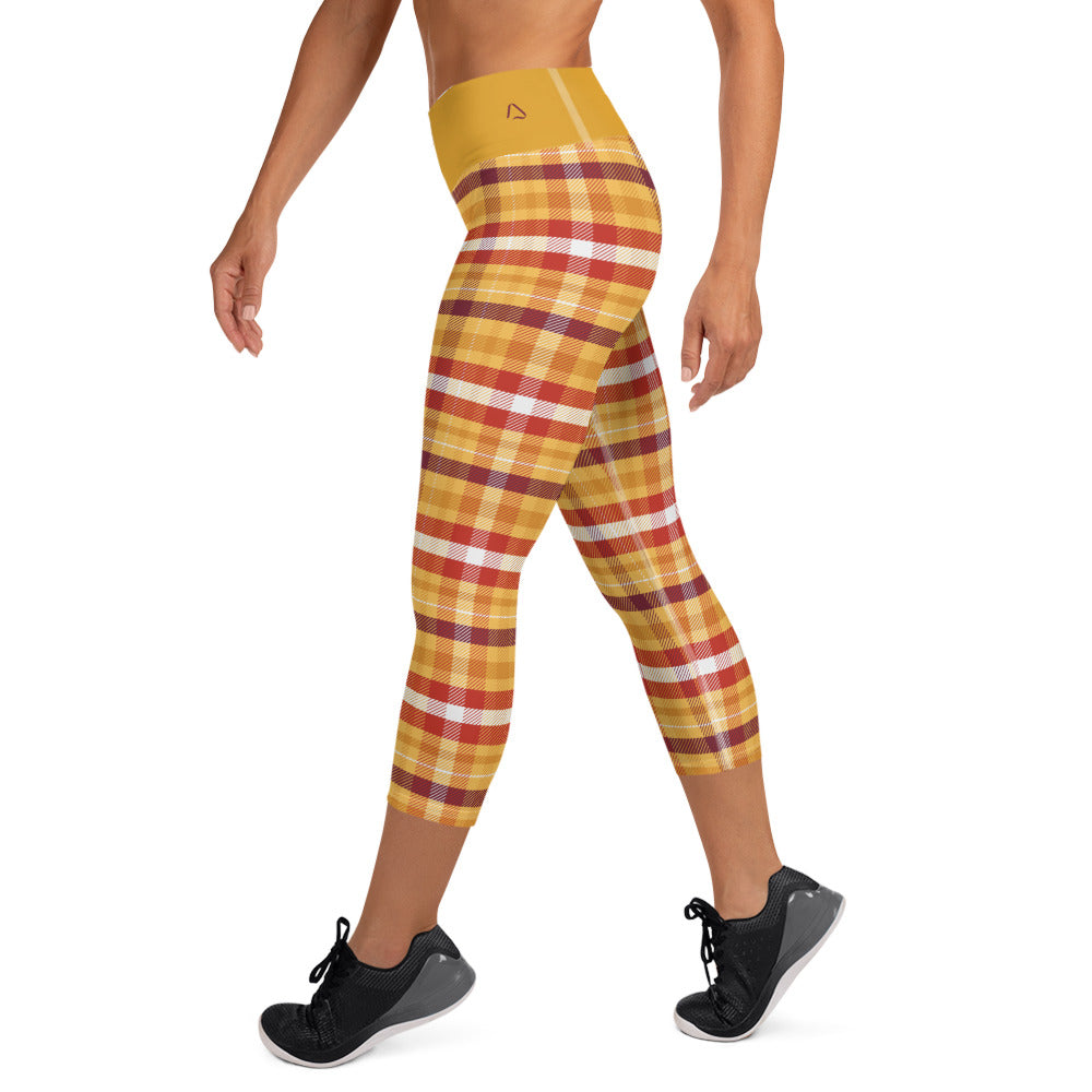 Butterscotch Pudding Plaid Yoga Capris