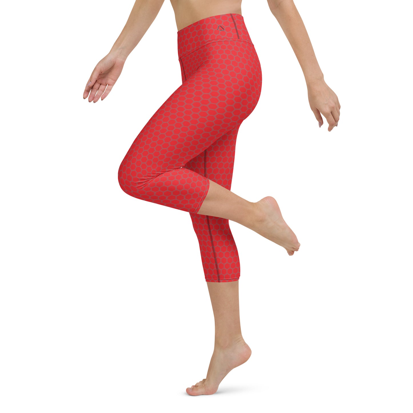 Red Carbon Fiber Yoga Capri Leggings