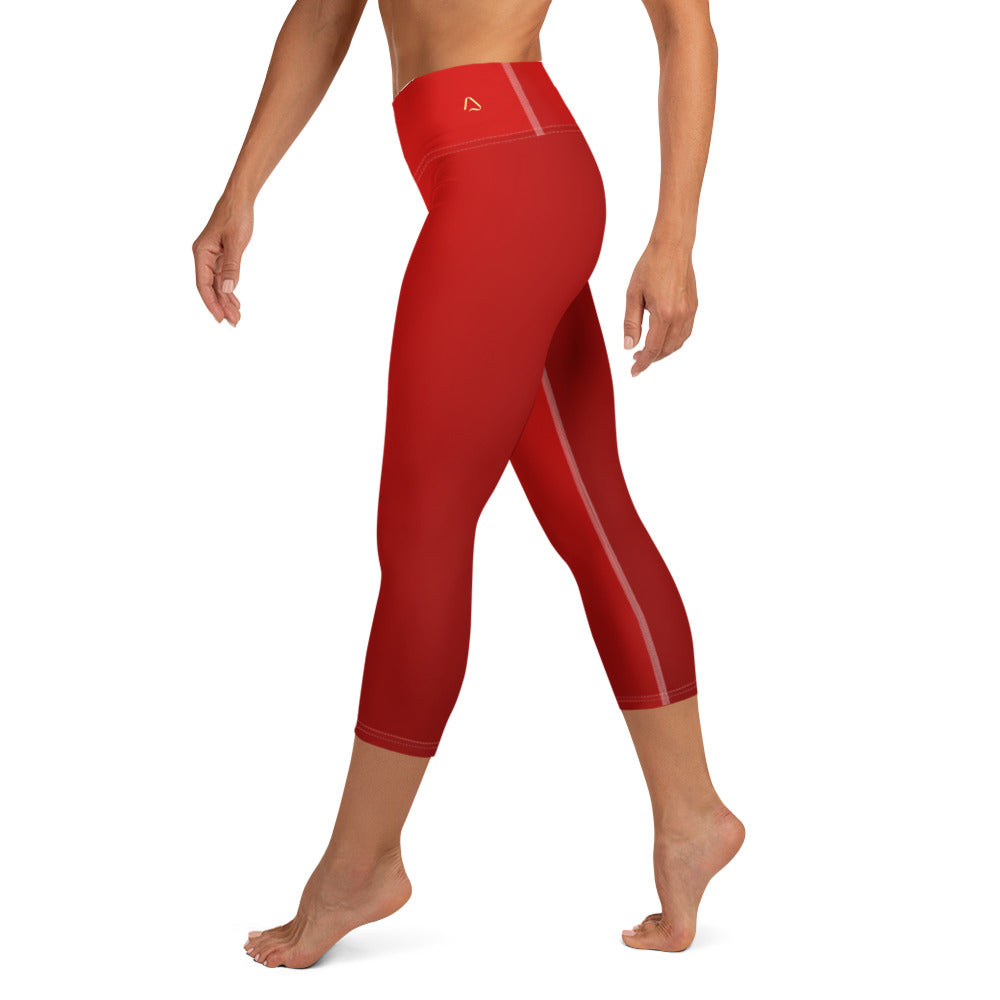 Fiery Christmas Tree Yoga Capri Leggings