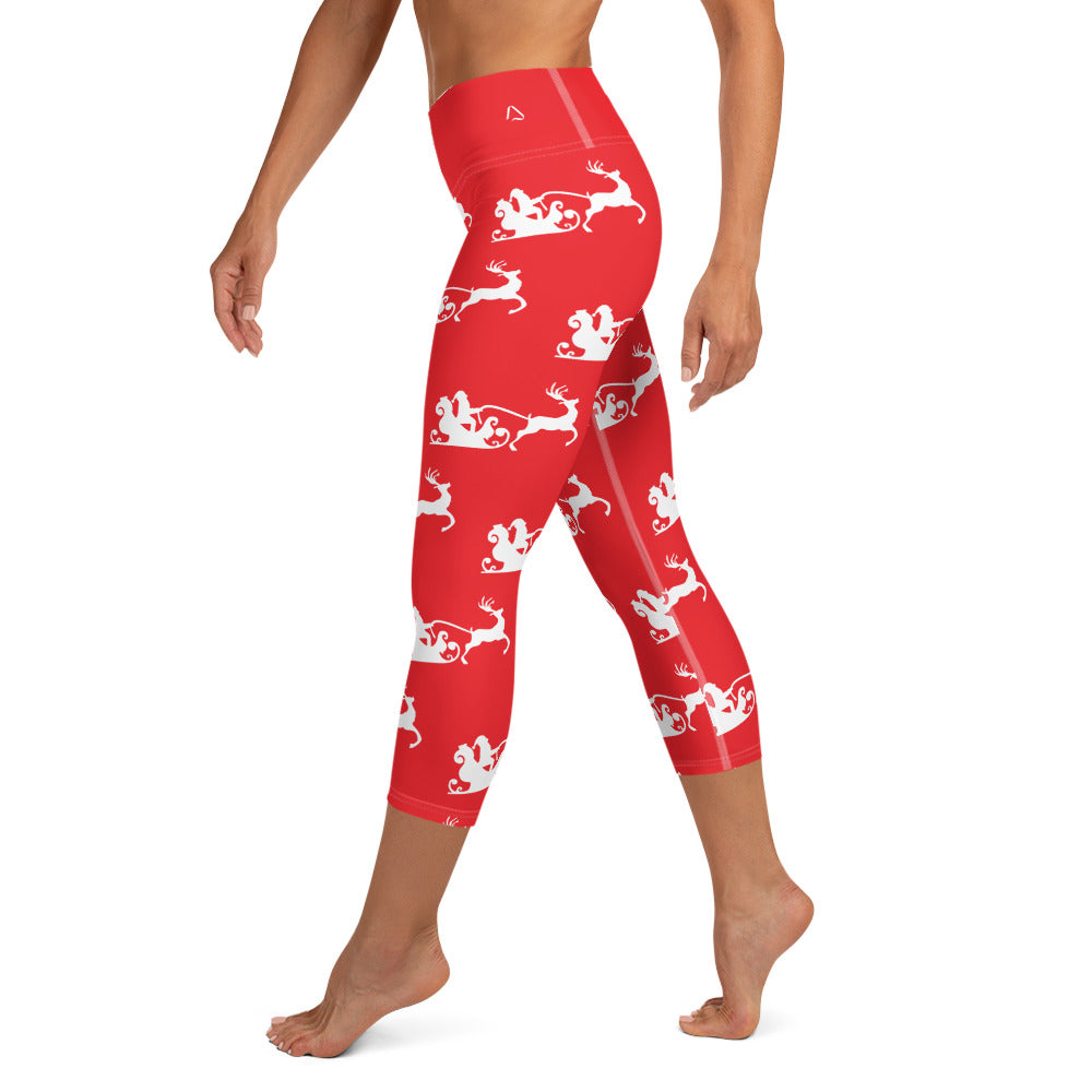 Santa's Sleigh Yoga Capri Leggings