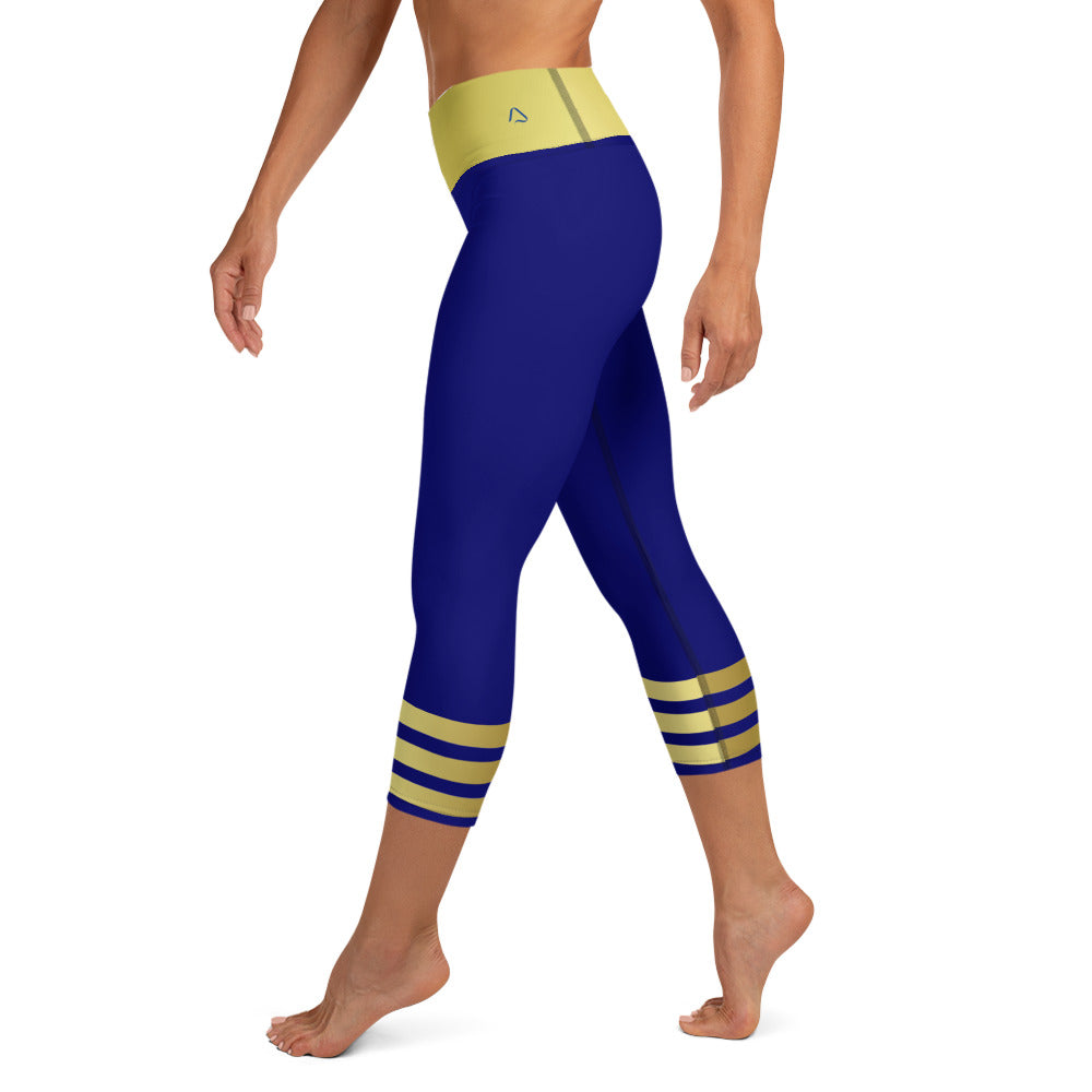 Midnight Holiday Elegance Yoga Capri Leggings