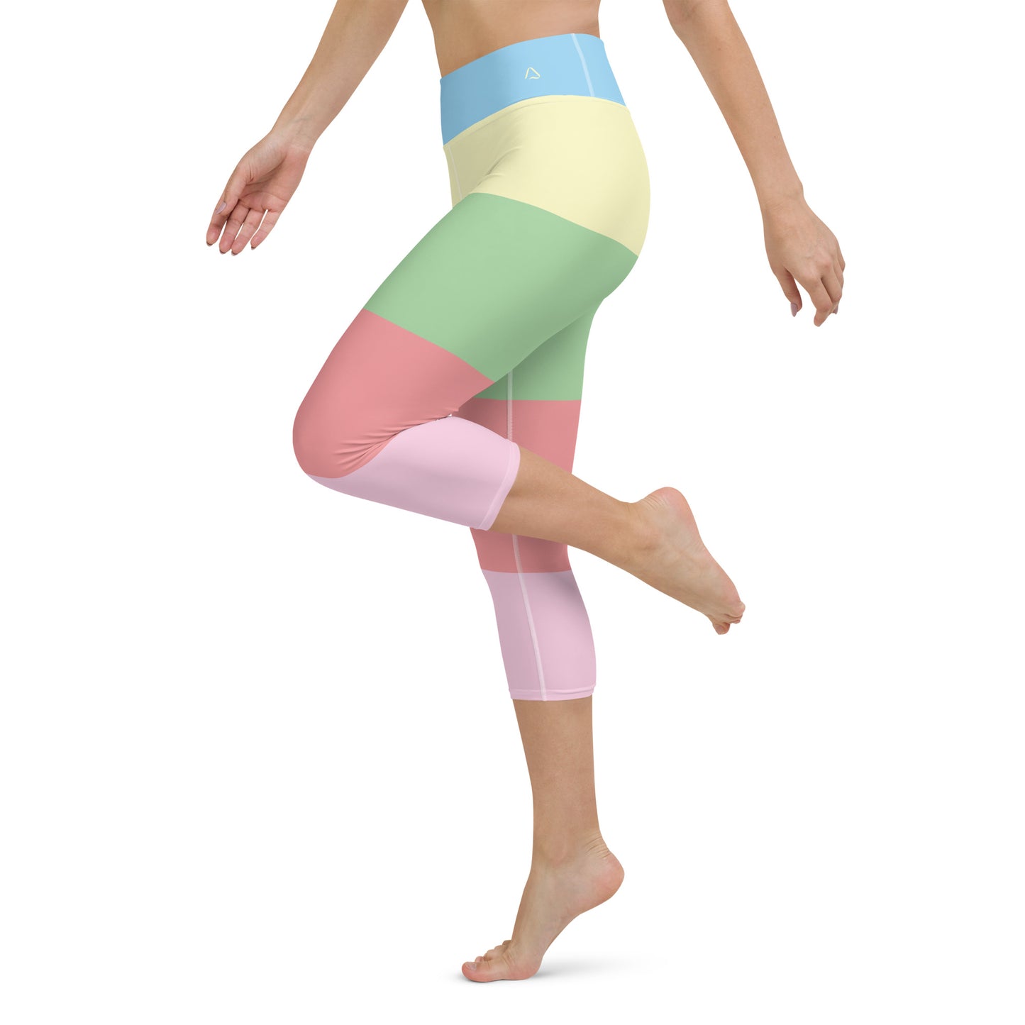 Spring Stripes Yoga Capri Leggings