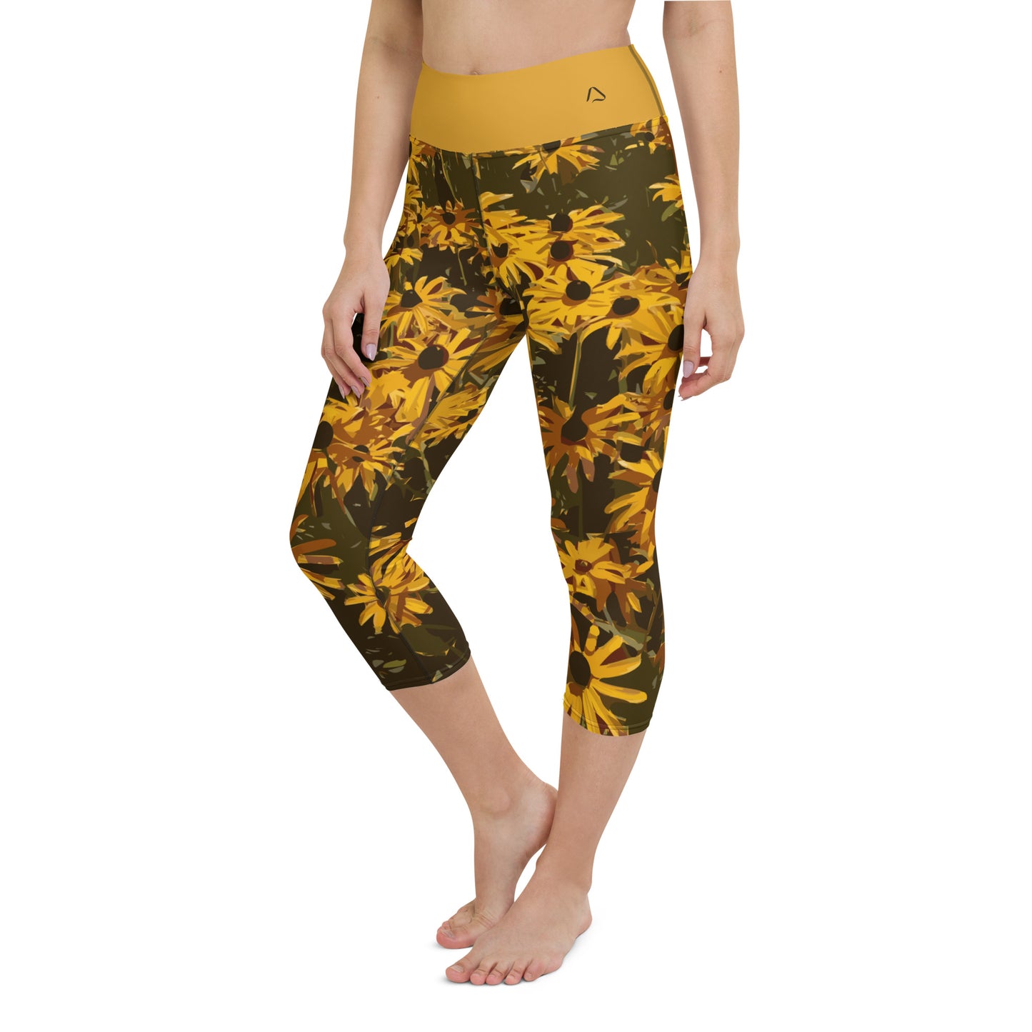 Sunflower Floral Yoga Capris