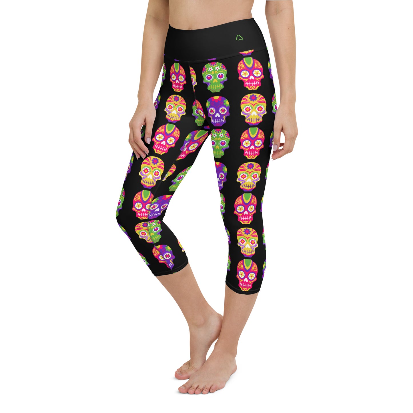 Black in Back Sugar Skulls Yoga Capris