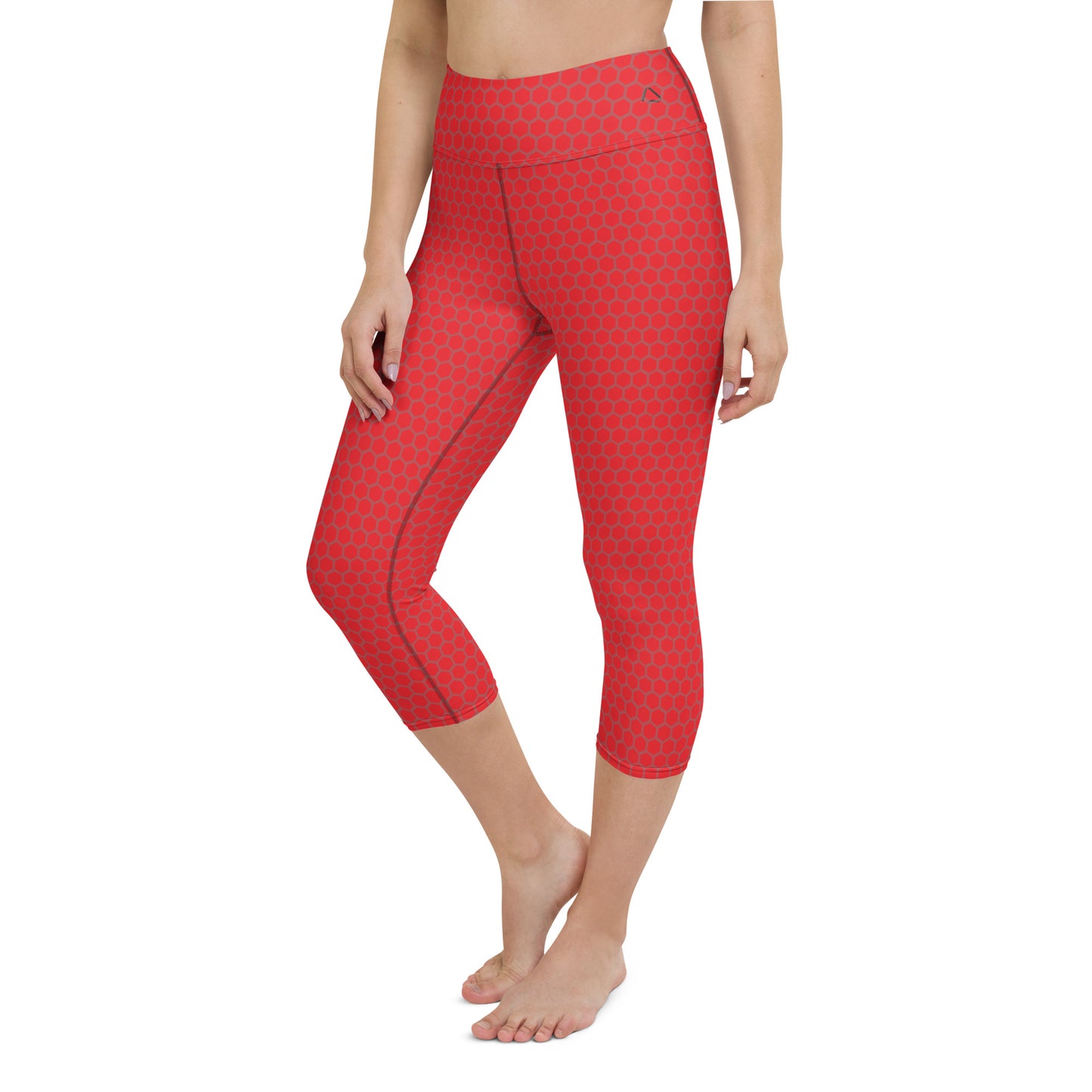 Red Carbon Fiber Yoga Capri Leggings