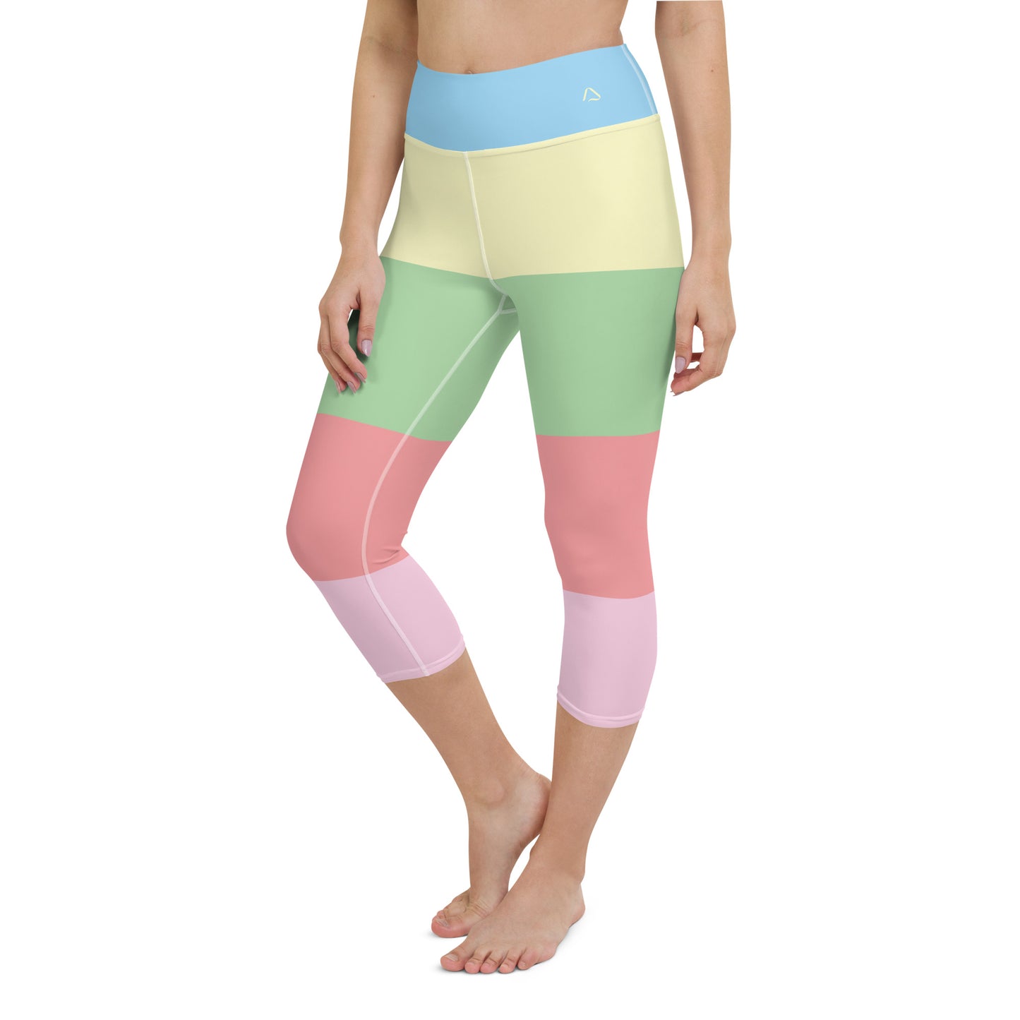 Spring Stripes Yoga Capri Leggings