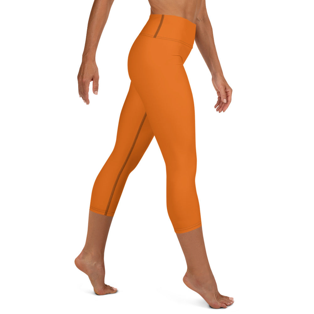 Solid Halloween Orange Yoga Capris