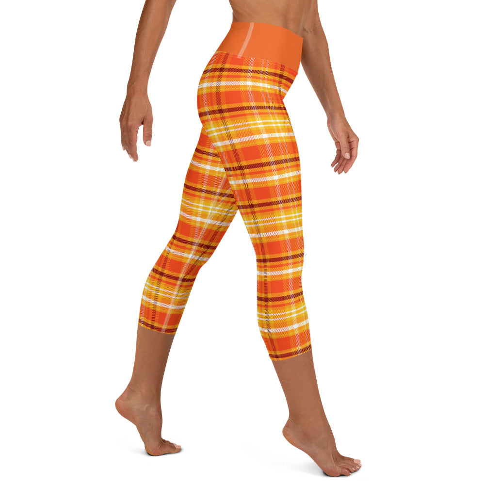 Pumpkin Plaid Yoga Capris