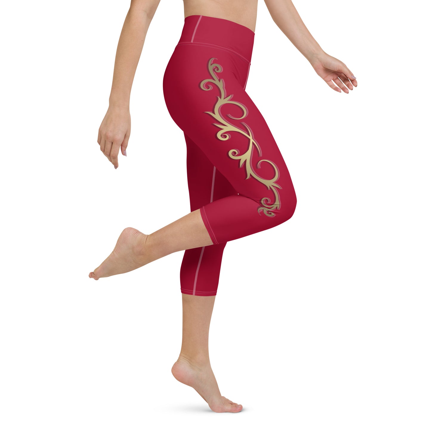 Christmas Relief Fleur Yoga Capri Leggings