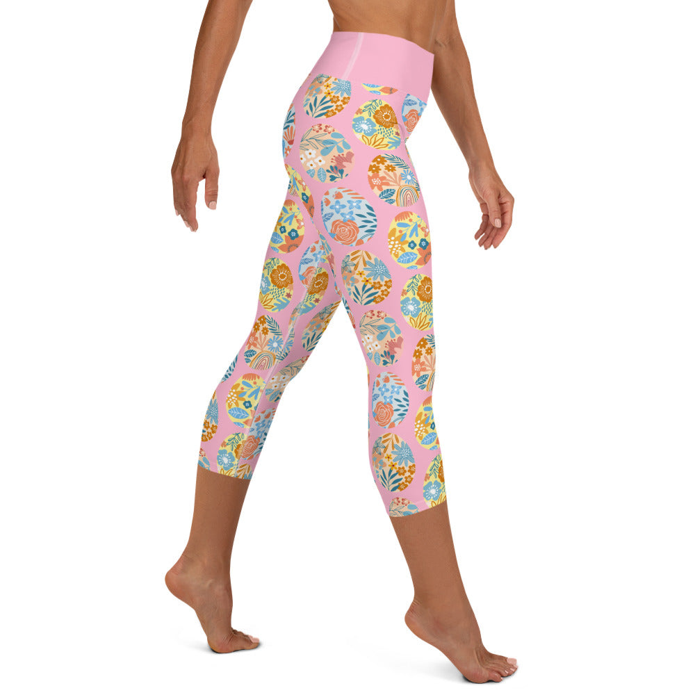 Easter Eggs Yoga Capri Leggings