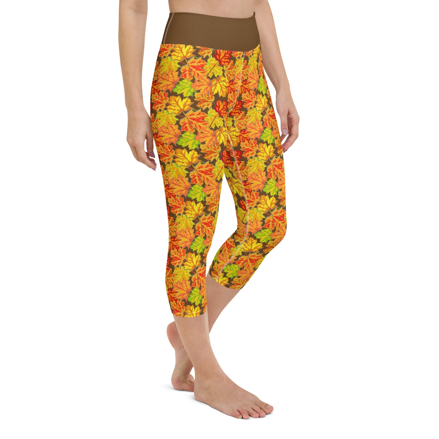 Fallen Fall Leaves Yoga Capris