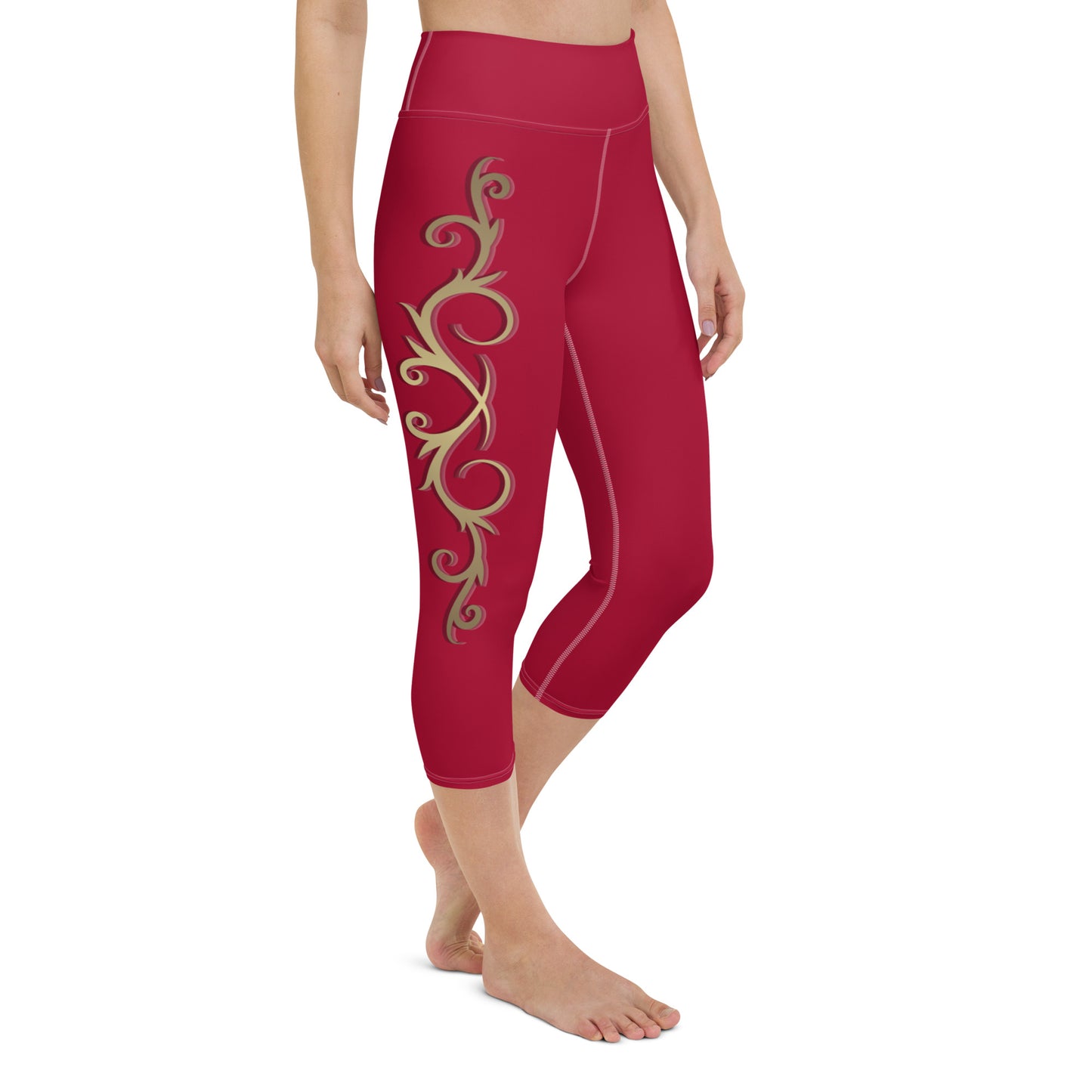 Christmas Relief Fleur Yoga Capri Leggings