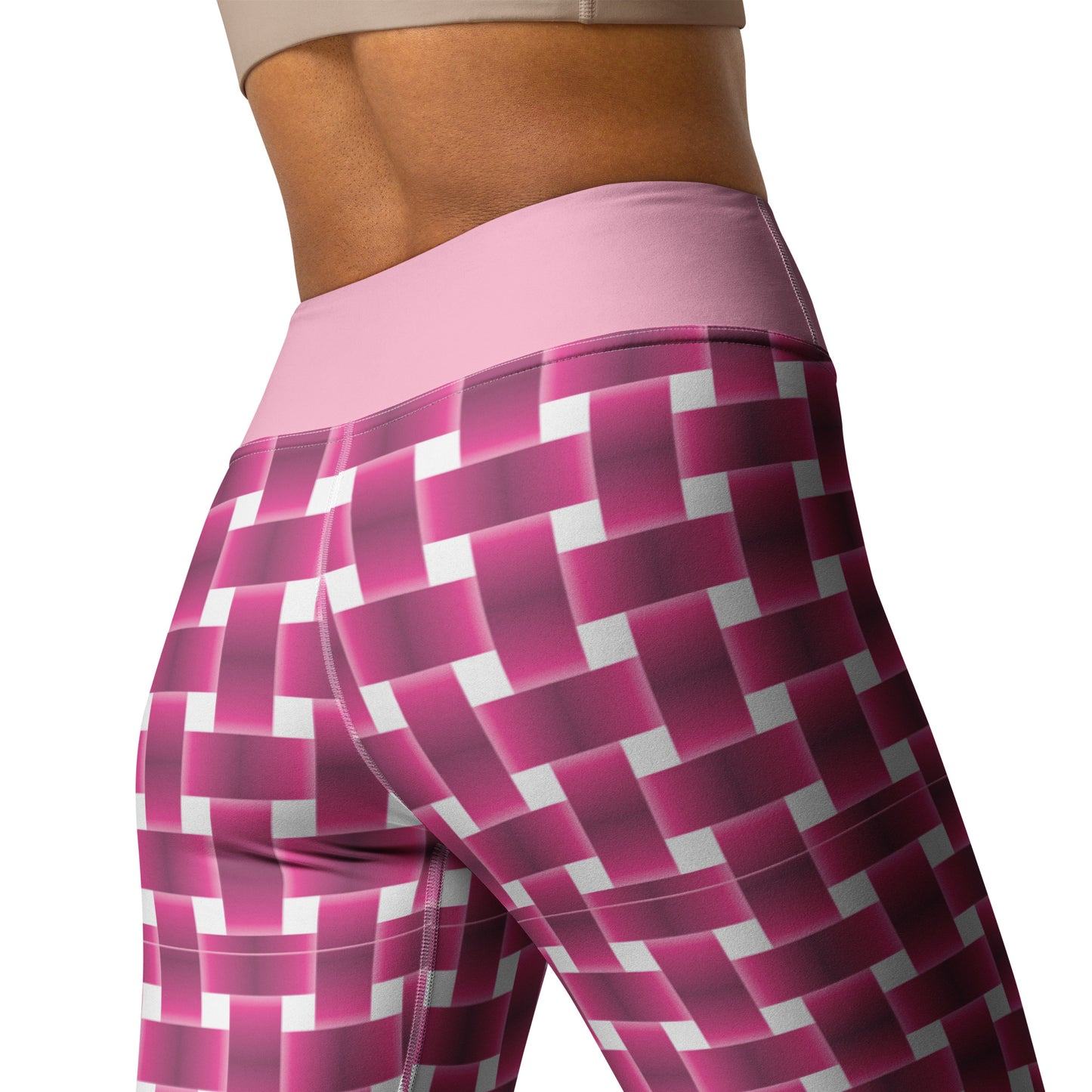 Pretty in Pink Plaid Yoga Leggings