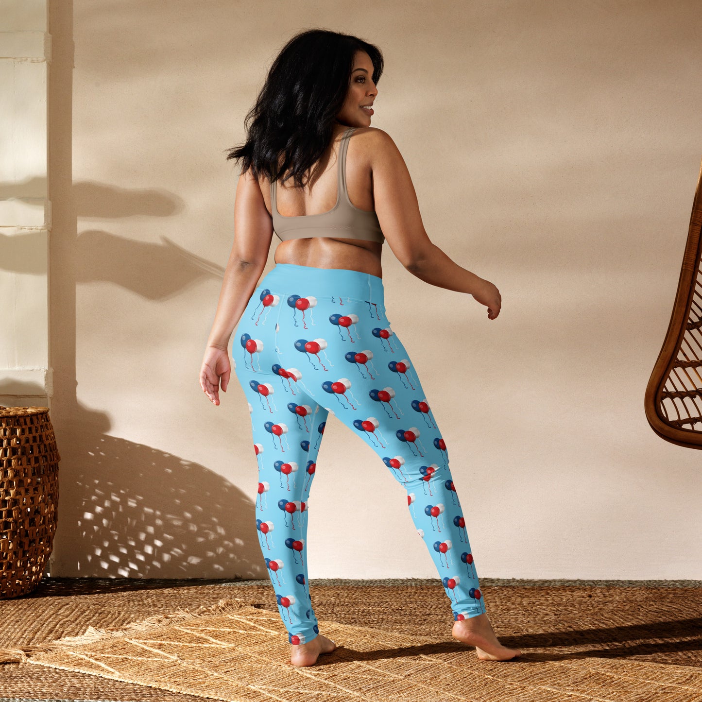 Red White & Balloon Yoga Leggings