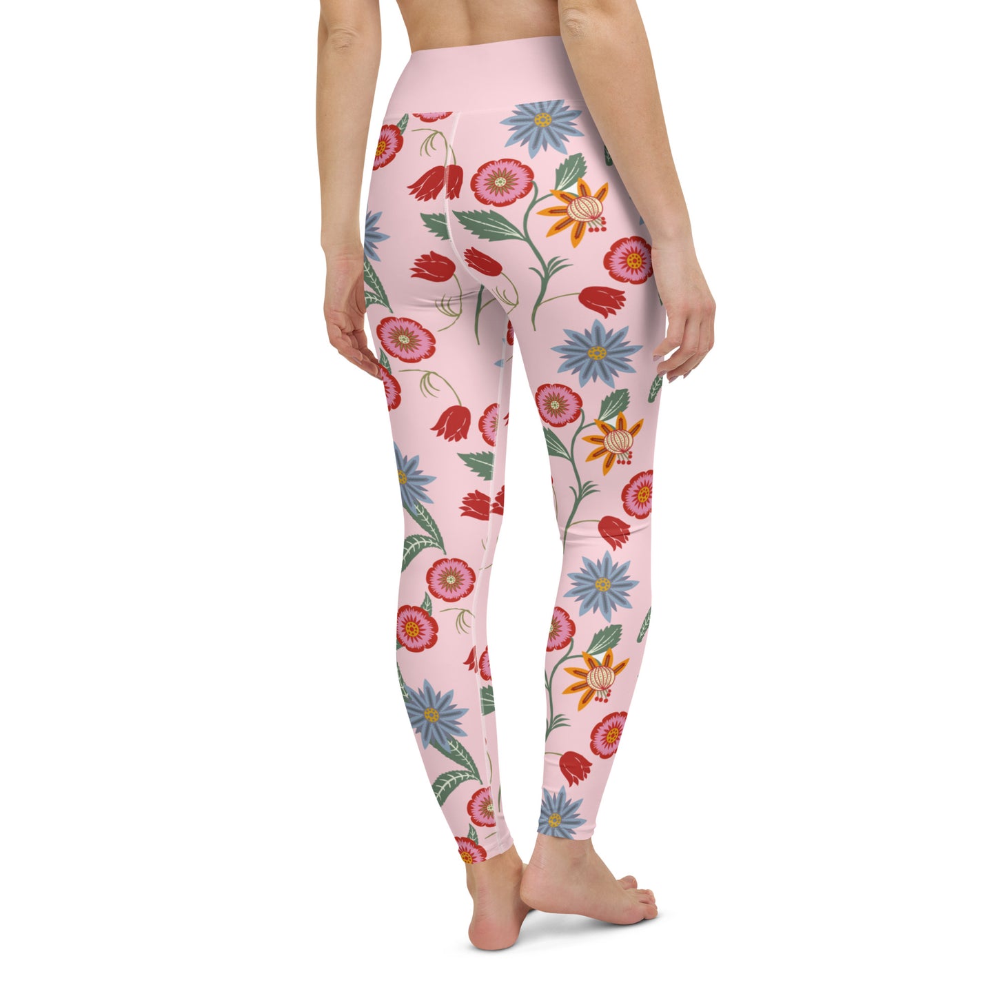 Vintage Pink Floral Yoga Leggings