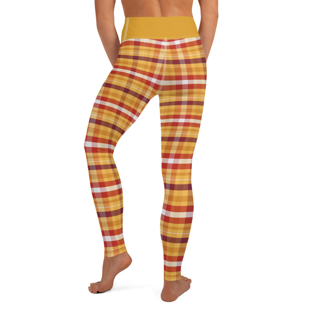 Butterscotch Pudding Plaid Yoga Leggings