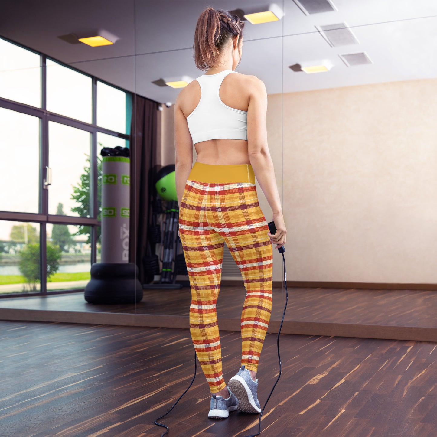 Butterscotch Pudding Plaid Yoga Leggings