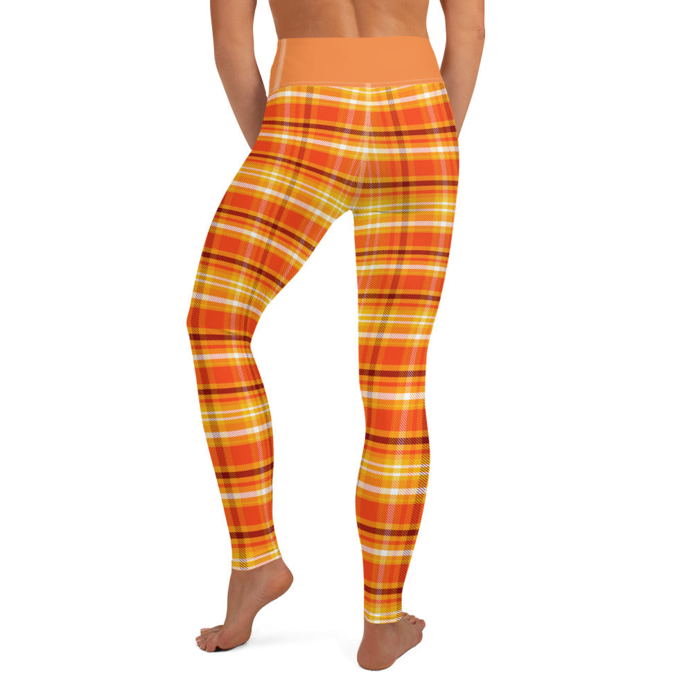 Pumpkin Plaid Yoga Leggings