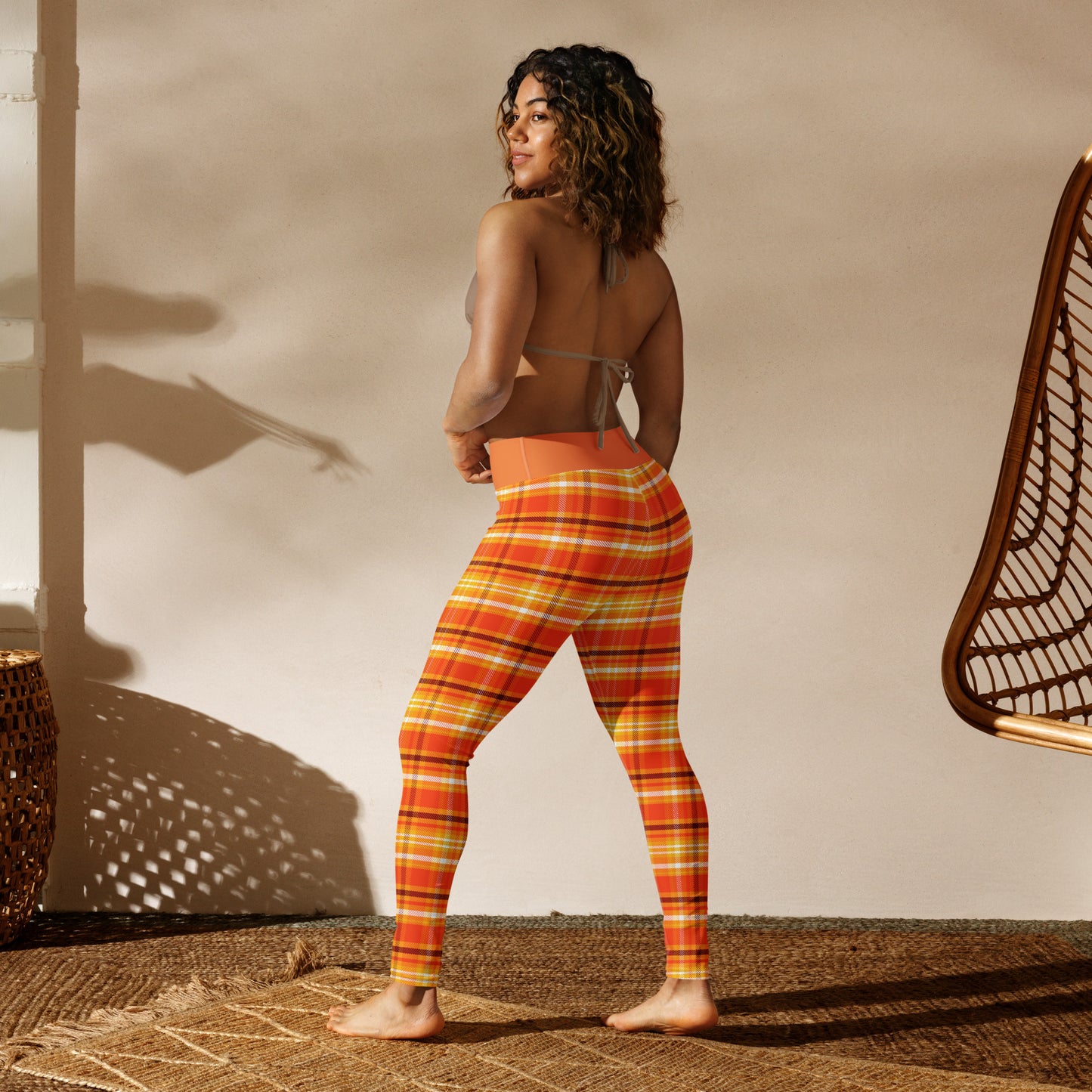 Pumpkin Plaid Yoga Leggings